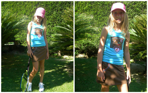 eine Tennis Outfit...