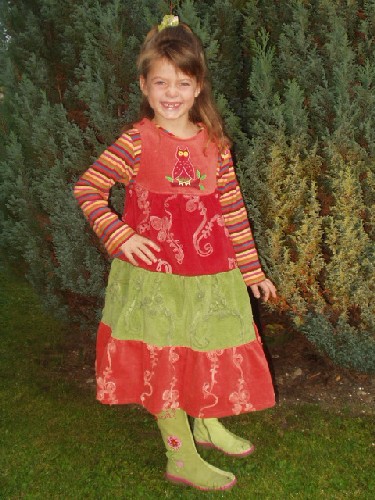Eulenkleid aus Bndchensamt