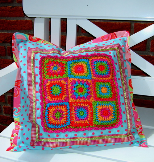 Kissen mit Granny Squares