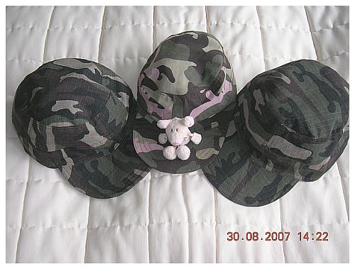 " Army caps"...