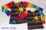 Zwei Regenbogen-Sonnen-Shirts