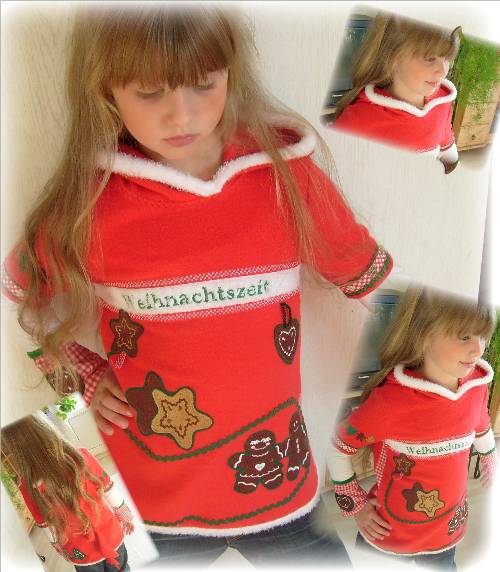 .. der Weihnachtpulli am Model ...