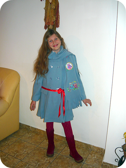 Coat for girls with owls