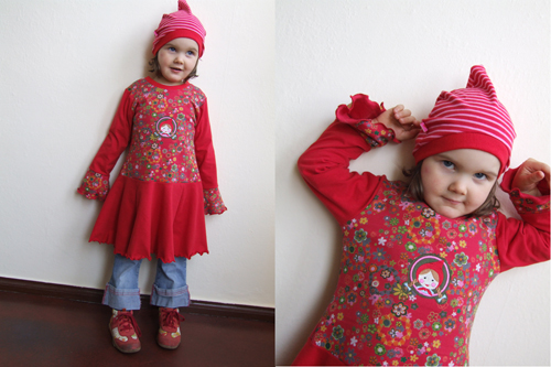 Zwergenmtze und Henrika am Modell