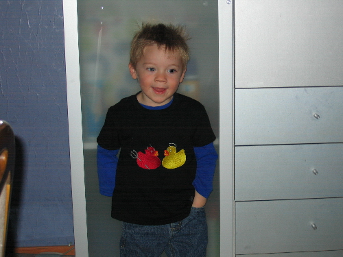 Entenshirt noch mal am Schlumpf...