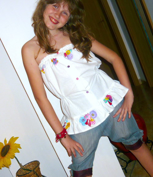 Handpainted  summer top