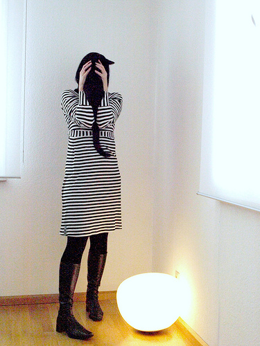 black and white