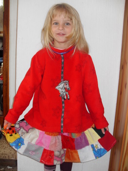 Patchworkrock mit Kuschelpulli