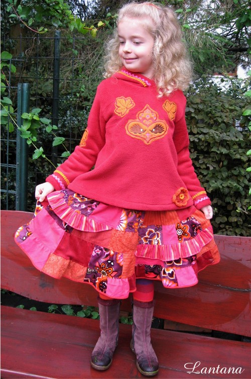 Patchwork in den Herbstfarben + lila