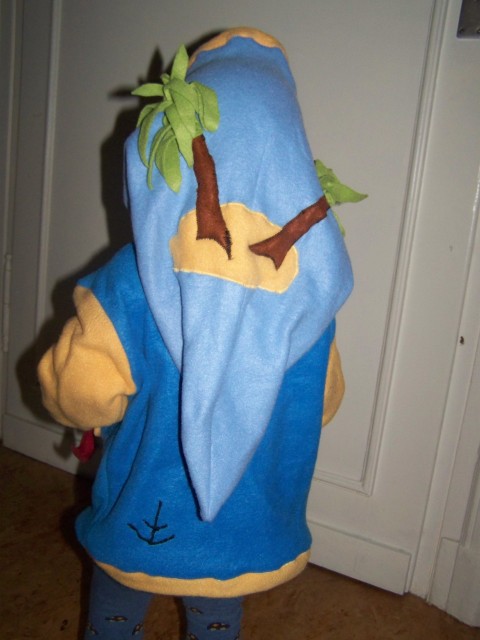 Piratenpulli Fleecepulli von hinten