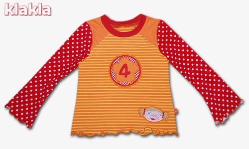 Geburtstagsshirt in orange-rot