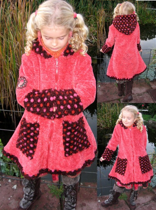 Kuschelmantel aus Plsch und Boucle
