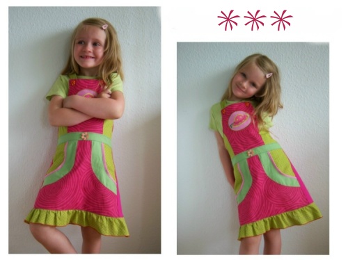 Latzkleid total bunt