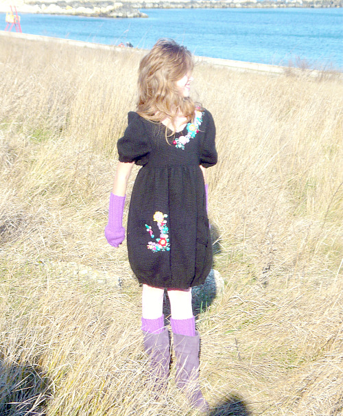 Dress with handmade embroideries