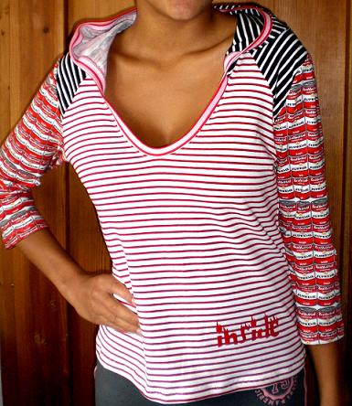 Kapuzenshirt aus Dosenstoff