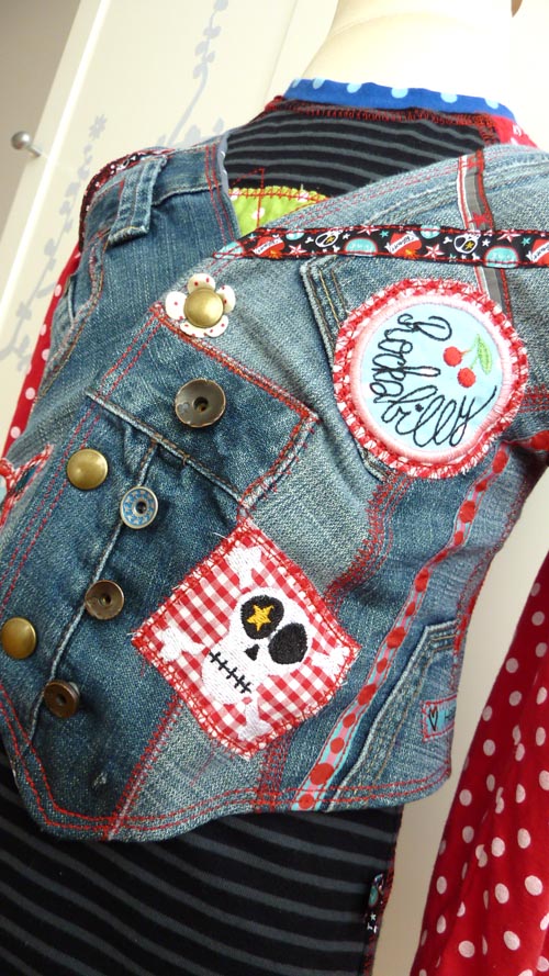 Rockabilly Gilet Soni aus alten Jeans....