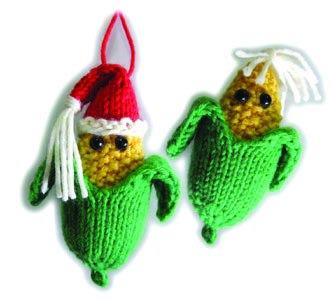 Gestrickter Maiskolben mit Santa Mtze