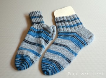 Socken jeans-grau geringelt
