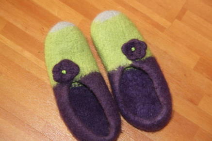 gestrickte Filzpantoffeln