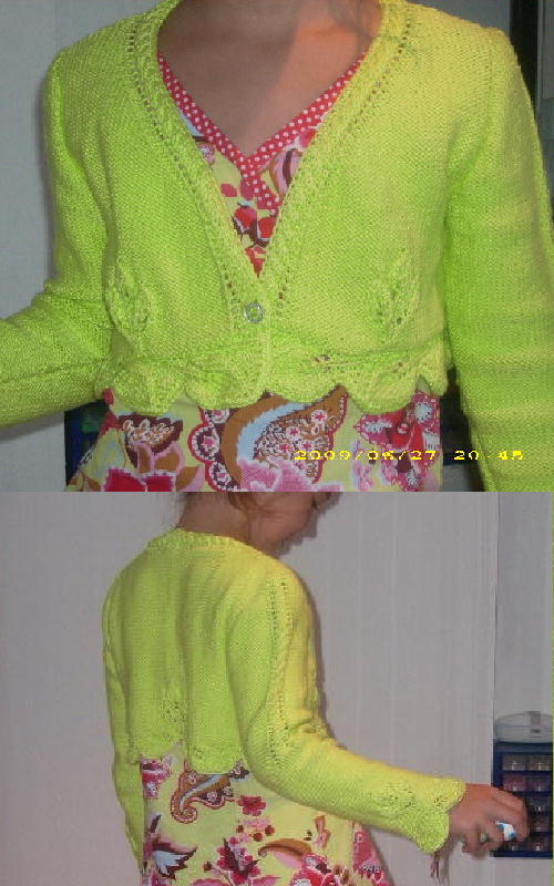 Strickjacke in Kiwigrn