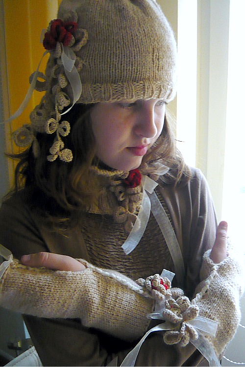 Gloves,collar,hat:Fleure Rouge