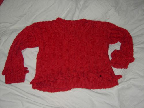Roter Strickpulli...