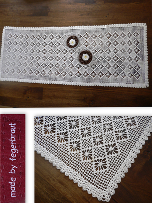 filigran gehkelte Tischdecke