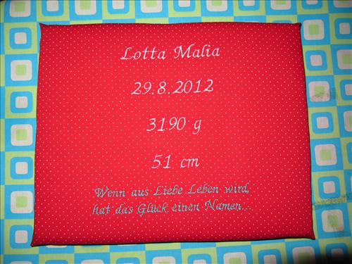 Geburtsbild aus einem Rest Gardinenstoff