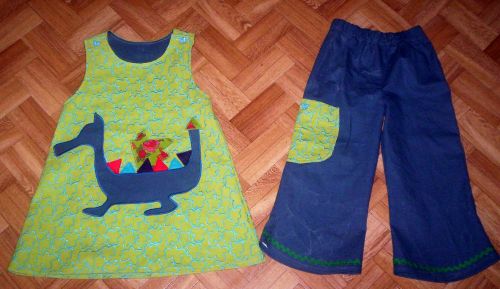 Greetje-Kombi grn-blau