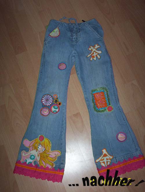 ... die alte Jeans nachher!