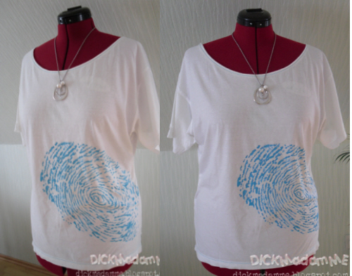 Altes Shirt mit eigenem Fingerabdruck