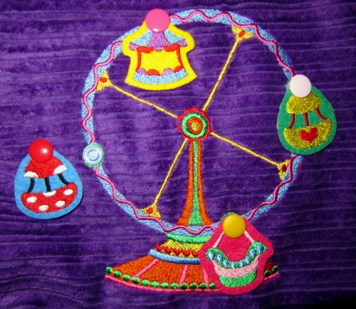 Hoverrock aus lila Breitcord - Detail