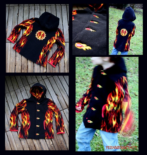 Flammenfleece-Jacke