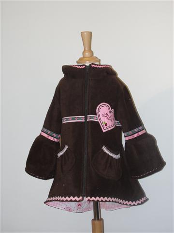 Jade aus Fleece braun/rosa Vorderseite