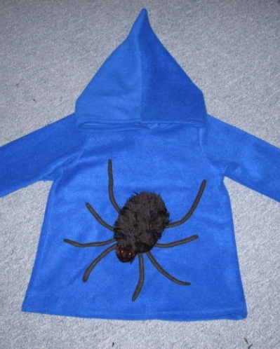 Spinne auf Zipfelpullover