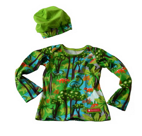 Dinoshirt mit passender Beaniemtze fr Tommi