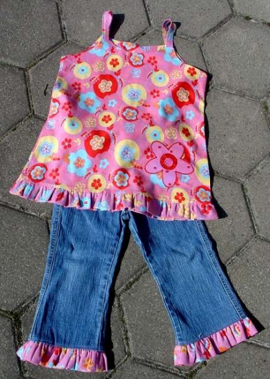 alte jeans mit Tunika