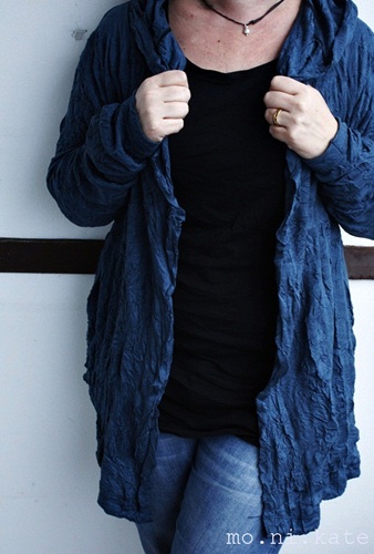 schalkragenjacke mit kapuze