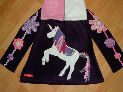 Glitzer Einhorn Zipfelpulli