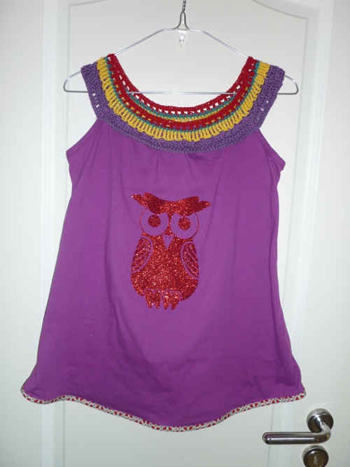 Hck-Top mit Glitzereule