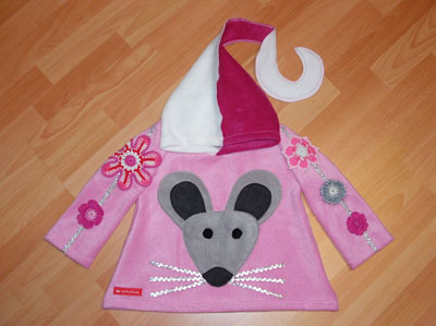 Glitzer Mausi Zipfelpulli