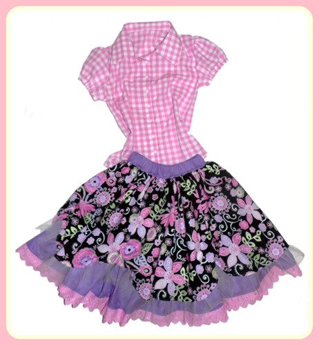 Raffrock Insa und Bluse....