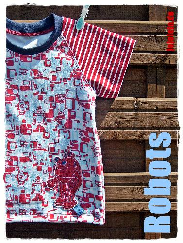 Glitzer- Robot auf`m Jungsshirt...