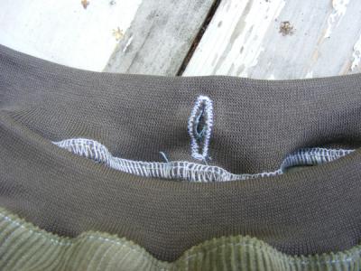 Gummibund-Knopfloch