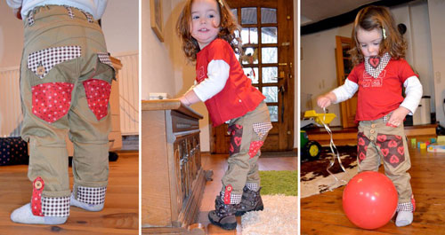 Mitwachsende Hose mit Wende-Halstuch