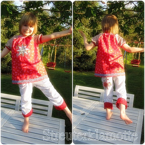 Mixshirt GITTA und Raffhose IVY 122/128