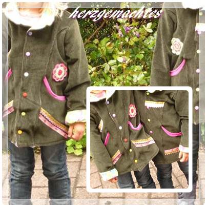 Eine Frhlingsjacke mit Hkelapplikationen