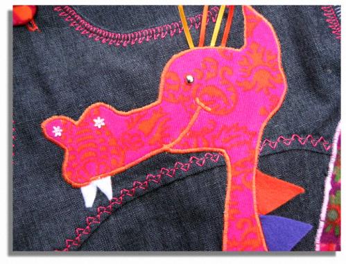 Jeans-Drachen-Tunika-Kombi