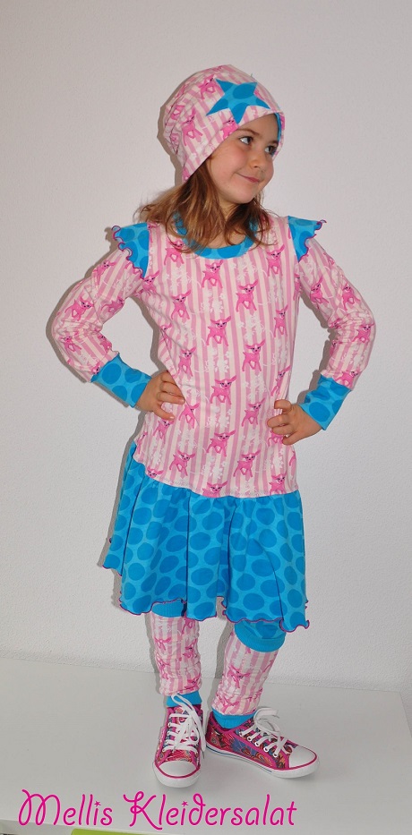 komplett in rosa und blau