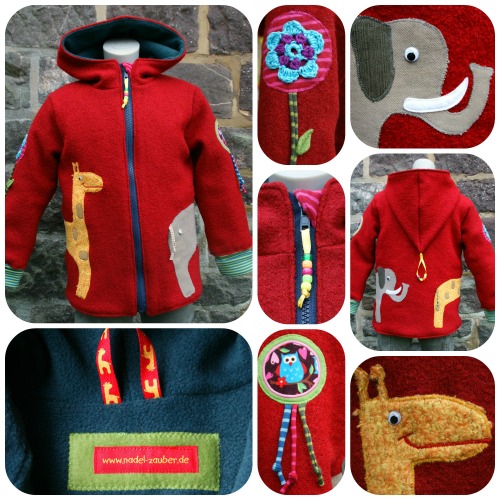 Walkjacke mit Tieren